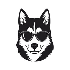 Siberian husky dog vector silhouette
