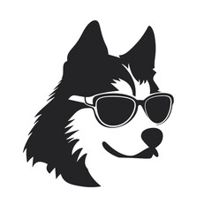 Siberian husky dog vector silhouette