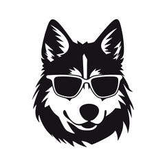 Siberian husky dog vector silhouette