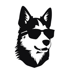 Obraz premium Siberian husky dog vector silhouette