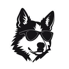Siberian husky dog vector silhouette