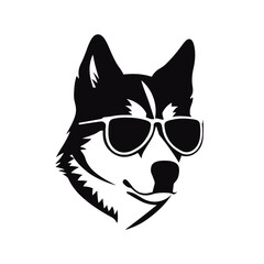 Siberian husky dog vector silhouette