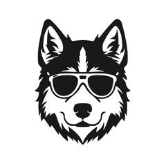 Siberian husky dog vector silhouette