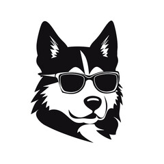 Siberian husky dog vector silhouette