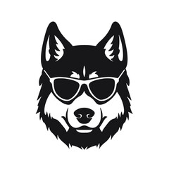 Siberian husky dog vector silhouette
