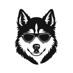Siberian husky dog vector silhouette