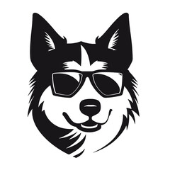 Siberian husky dog vector silhouette