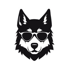 Siberian husky dog vector silhouette