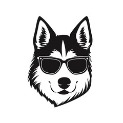Siberian husky dog vector silhouette