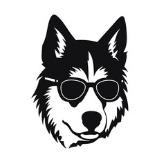 Siberian husky dog vector silhouette