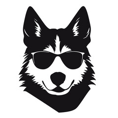 Siberian husky dog vector silhouette