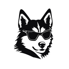 Siberian husky dog vector silhouette