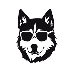 Siberian husky dog vector silhouette