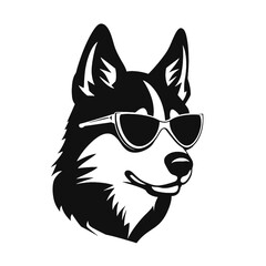 Siberian husky dog vector silhouette