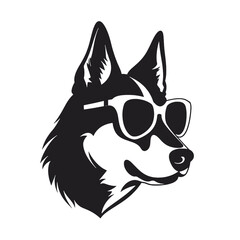 Husky dog silhouette