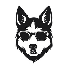 Husky dog silhouette