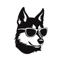 Husky dog silhouette