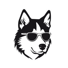 Husky dog silhouette