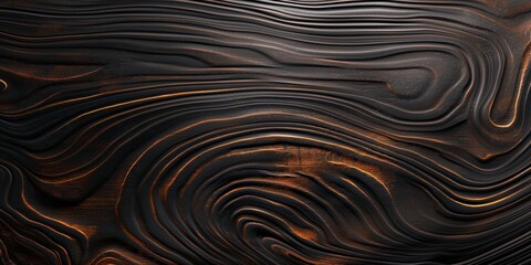 Captivating image of swirling black and gold liquid creating a luxurious and hypnotic wave pattern