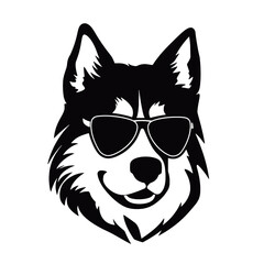 Husky dog silhouette