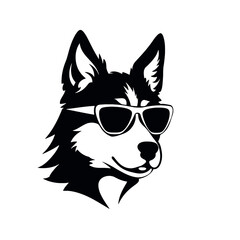 Husky dog silhouette