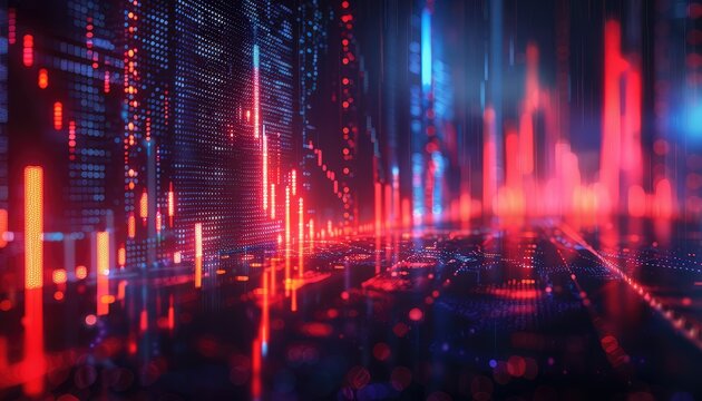 Quantitative Analysis, Showcase images of quantitative analysts working with data analytics, algorithms, and statistical models to conduct quantitative analysis of stocks and markets