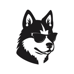 Husky dog silhouette