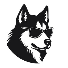 Husky dog silhouette