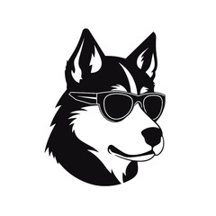 Husky dog silhouette