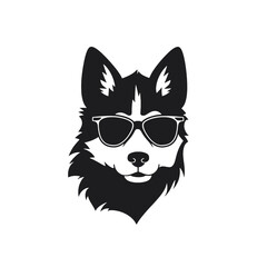 Husky dog silhouette