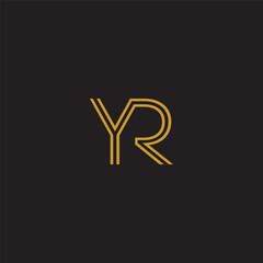 YR monogram logo with inline accent - gold color.