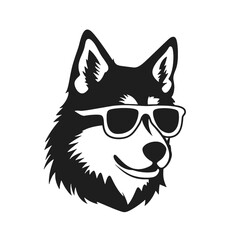 Husky dog silhouette