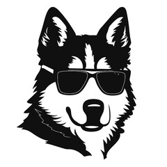 Husky dog silhouette