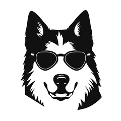 Husky dog silhouette