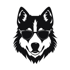 Husky dog silhouette