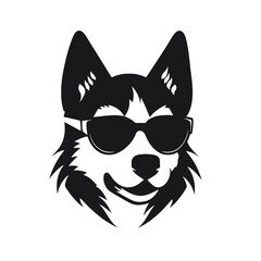 Husky dog silhouette