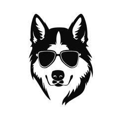 Husky dog silhouette