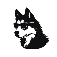 Husky dog silhouette vector  
