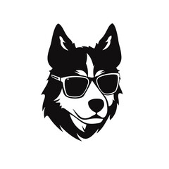 Husky dog silhouette vector  