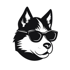 Husky dog silhouette vector  