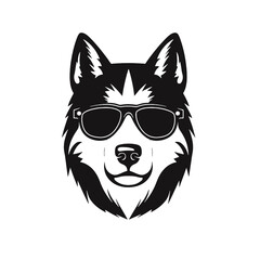 Husky dog silhouette vector  