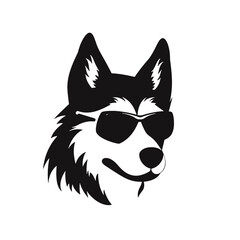 Husky dog silhouette vector  