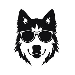 Husky dog silhouette vector  