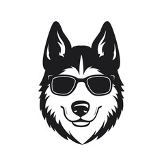 Husky dog silhouette vector  