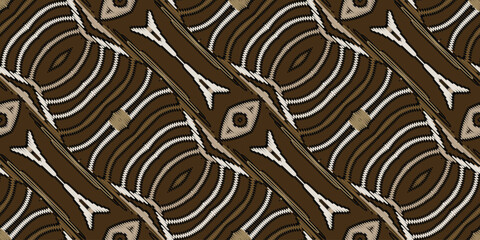 Fabric ethnic tribal pattern art. Ethnic ikat seamless pattern. American and Mexican style. Design for background, wallpaper, illustration, fabric, clothing, carpet, textile, batik, embroidery.