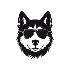 Husky dog silhouette vector  
