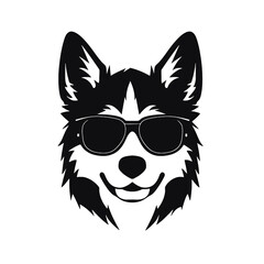 Husky dog silhouette vector  