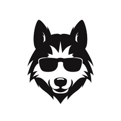 Husky dog silhouette vector  