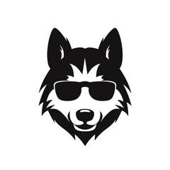 Husky dog silhouette vector  