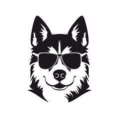 Husky dog silhouette vector  